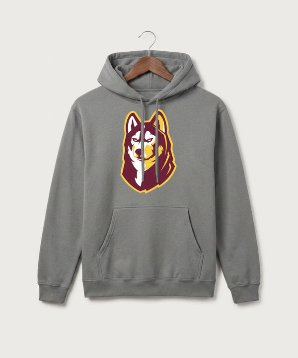 Pillager High School Football (Boys) - Medium Grey Port & Co Core Fleece Pullover Hooded Sweatshirt. PC78H
