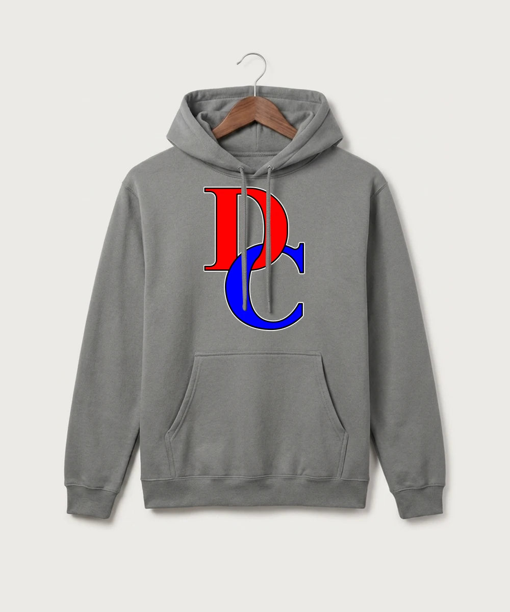Davenport Central High School Volleyball (Girls) - Medium Grey Port & Co Core Fleece Pullover Hooded Sweatshirt. PC78H