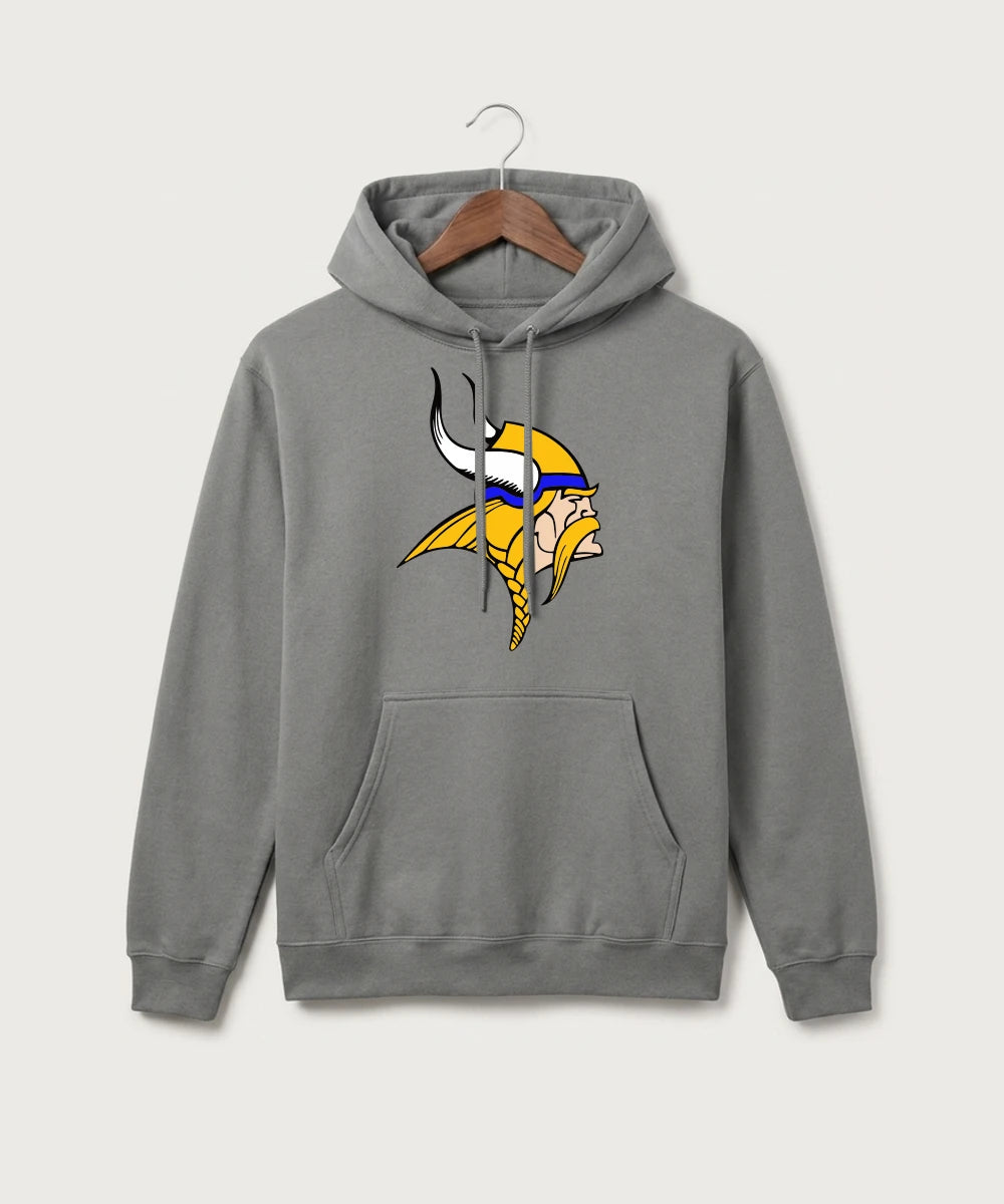 Hayfield High School Volleyball (Girls) - Medium Grey Port & Co Core Fleece Pullover Hooded Sweatshirt. PC78H