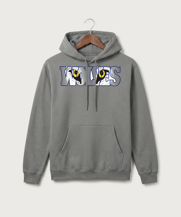 Walker Hackensack Akeley Volleyball (Girls) - Medium Grey Port & Co Core Fleece Pullover Hooded Sweatshirt. PC78H
