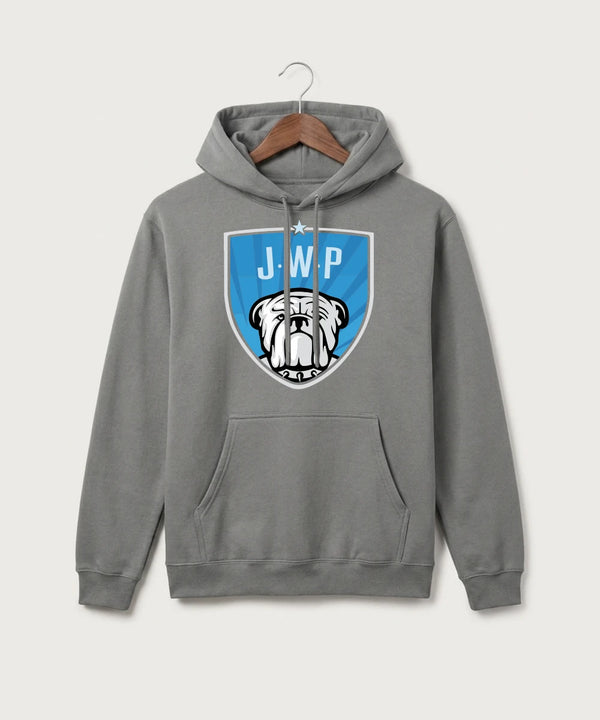 Janesville Waldorf Pemberton Volleyball (Girls) - Medium Grey Port & Co Core Fleece Pullover Hooded Sweatshirt. PC78H