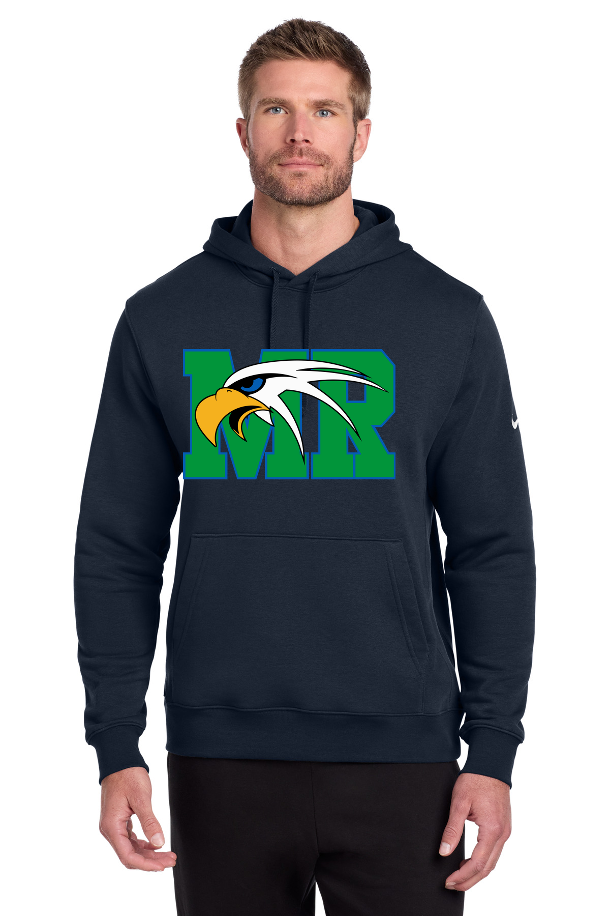 Maple River High School hockey_boys - Midnight Navy Nike Club Fleece Sleeve Swoosh Pullover Hoodie NKDR1499