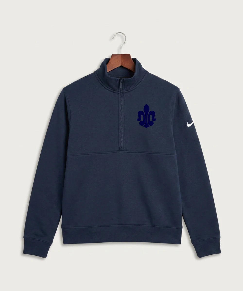 Saint Peter High School Athletics - Midnight Navy Nike Club Fleece Sleeve Swoosh 1/2-Zip NKDX6718