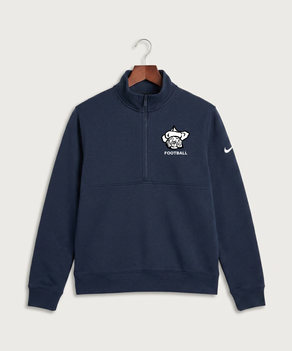 Polo HS Football general - Midnight Navy Nike Club Fleece Sleeve Swoosh 1/2-Zip NKDX6718