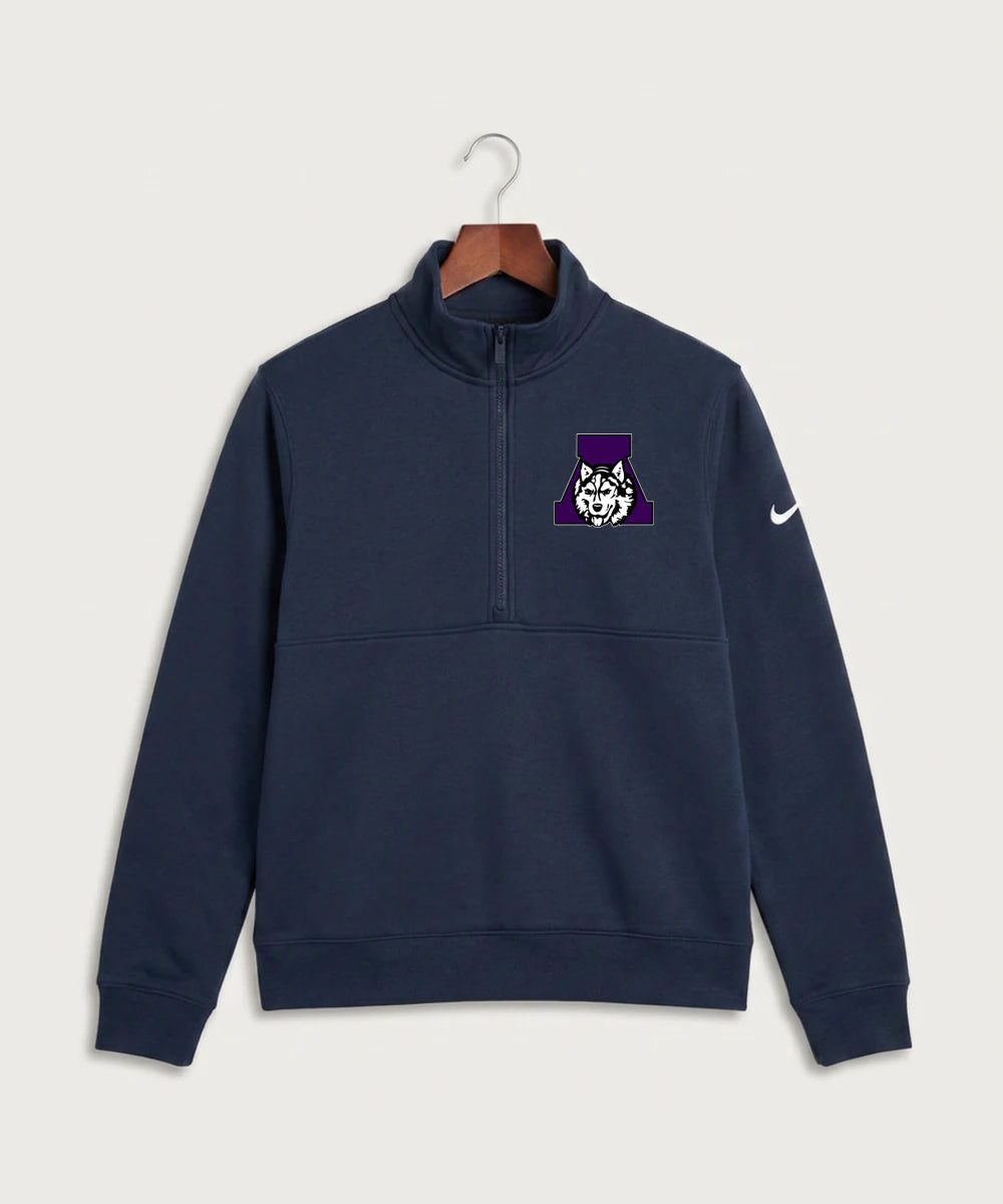 Albany High School Basketball (Boys) - Midnight Navy Nike Club Fleece Sleeve Swoosh 1/2-Zip NKDX6718