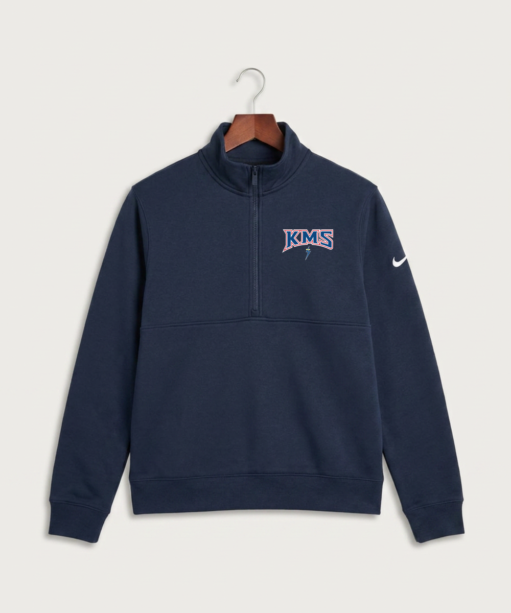 Kerkhoven-Murdock-Sunburg High School Football (Boys) - Midnight Navy Nike Club Fleece Sleeve Swoosh 1/2-Zip NKDX6718