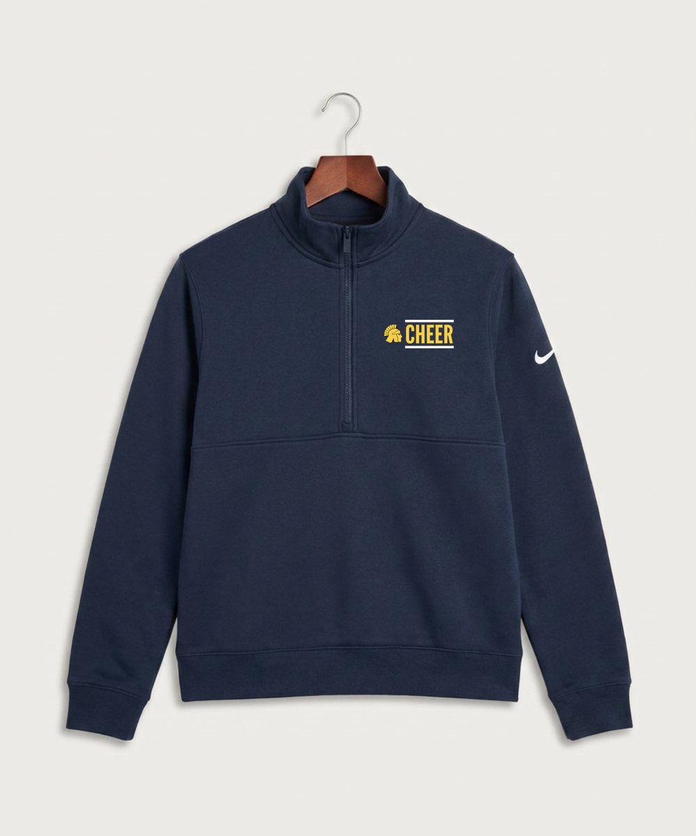 Wausau West High School Cheer - Midnight Navy Nike Club Fleece Sleeve Swoosh 1/2-Zip NKDX6718
