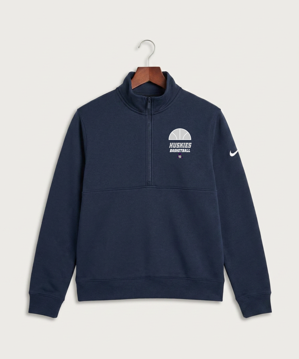 Albany High School Basketball (Boys) - Midnight Navy Nike Club Fleece Sleeve Swoosh 1/2-Zip NKDX6718