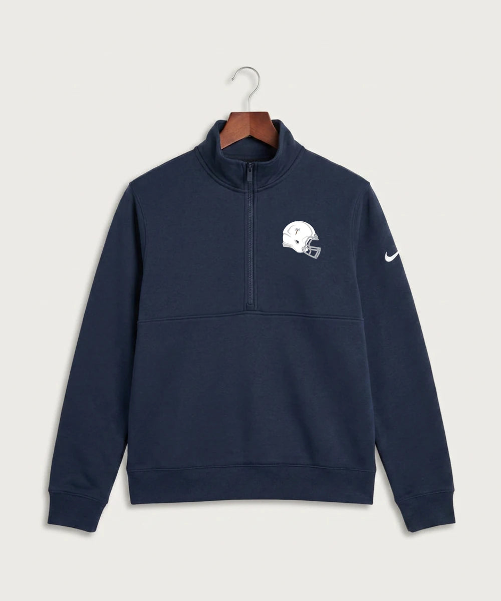 Bemidji High School Football (Boys) - Midnight Navy Nike Club Fleece Sleeve Swoosh 1/2-Zip NKDX6718