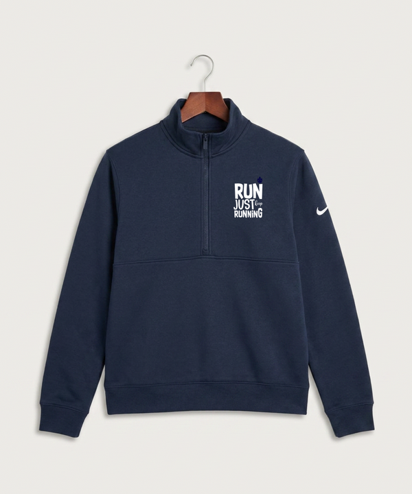 Saint Peter High School Athletics - Midnight Navy Nike Club Fleece Sleeve Swoosh 1/2-Zip NKDX6718