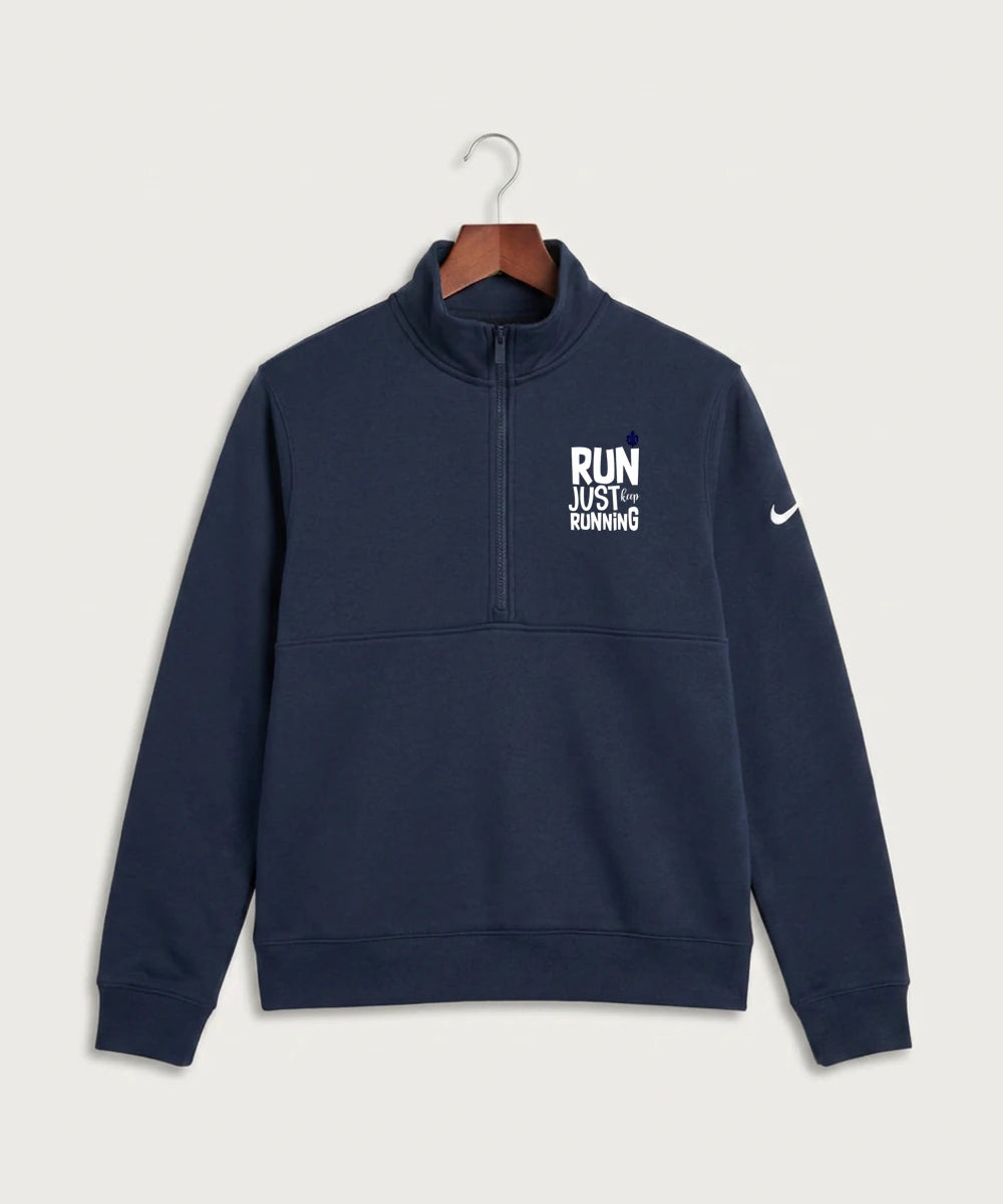 Saint Peter High School Athletics - Midnight Navy Nike Club Fleece Sleeve Swoosh 1/2-Zip NKDX6718