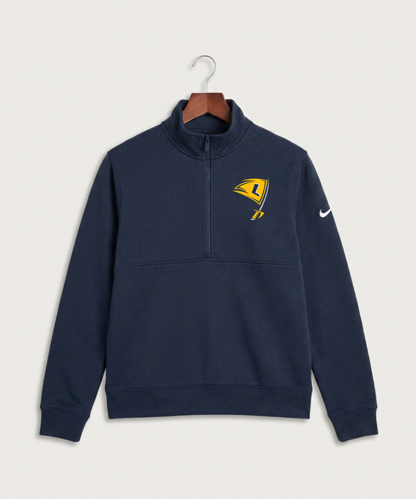 Howard Lake Waverly Winsted High School Football (Boys) - Midnight Navy Nike Club Fleece Sleeve Swoosh 1/2-Zip NKDX6718