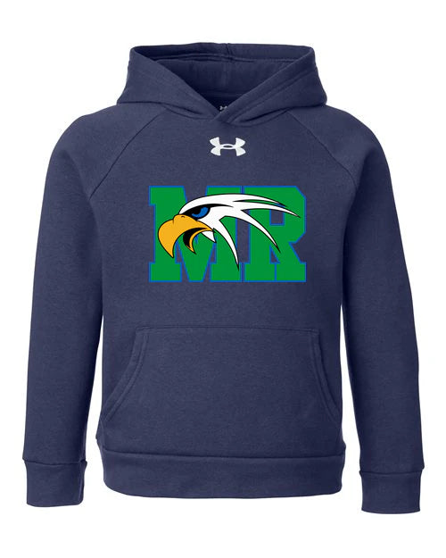 Maple River High School hockey_boys - Midnight Navy/ White Youth Rival Fleece Hooded Sweatshirt