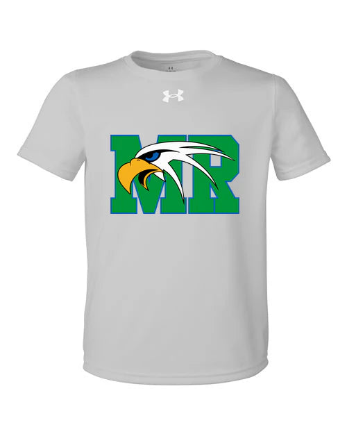 Maple River High School hockey_boys - Mod Grey Light Heather/ White Youth Tech™ Team T-Shirt