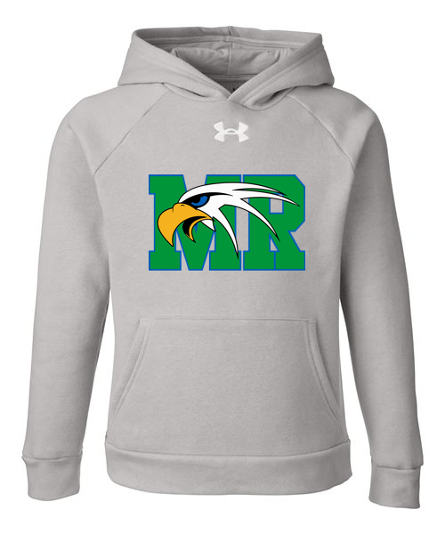 Maple River High School hockey_boys - Mod Grey Light Heather/ White Youth Rival Fleece Hooded Sweatshirt