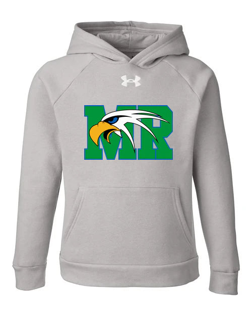 Maple River High School hockey_boys - Mod Grey Light Heather/ White Youth Rival Fleece Hooded Sweatshirt