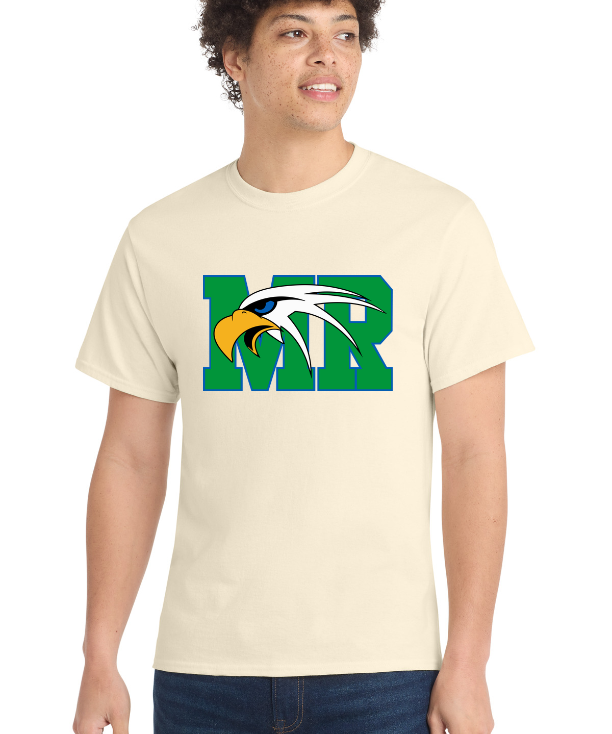 Maple River High School hockey_boys - Natural Port & Co Core Cotton Tee. PC54