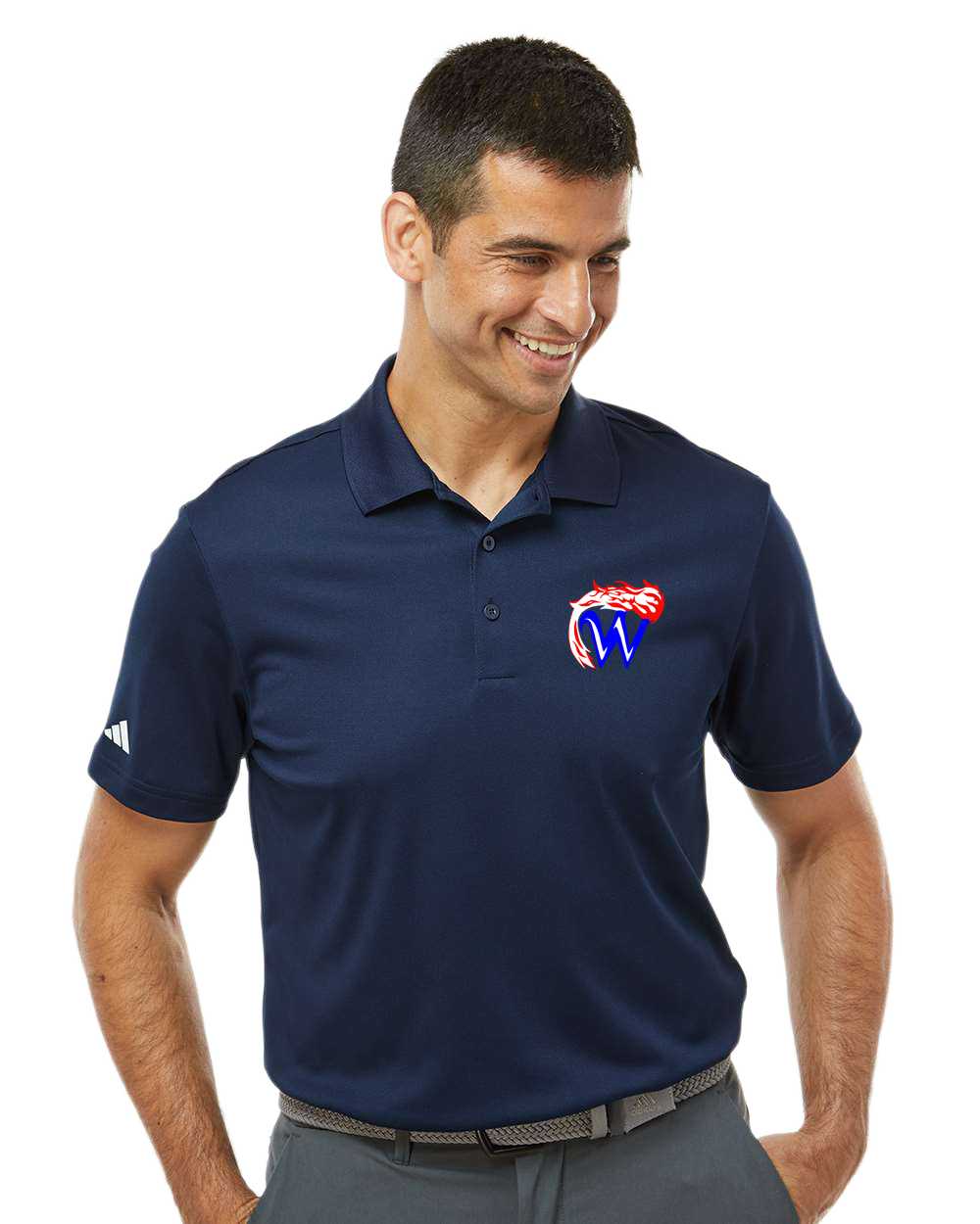 Waupaca High School football_boys - Navy Polo - Left Chest