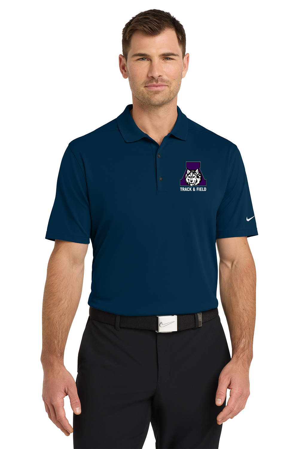Albany Track & Field - Navy Polo - Left Chest