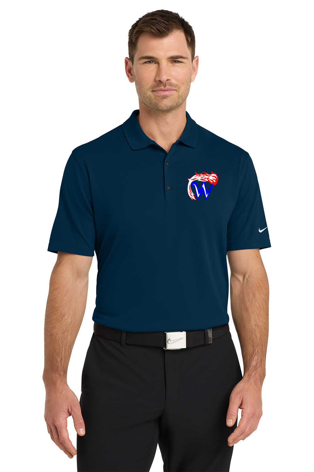 Waupaca High School football_boys - Navy Polo - Left Chest