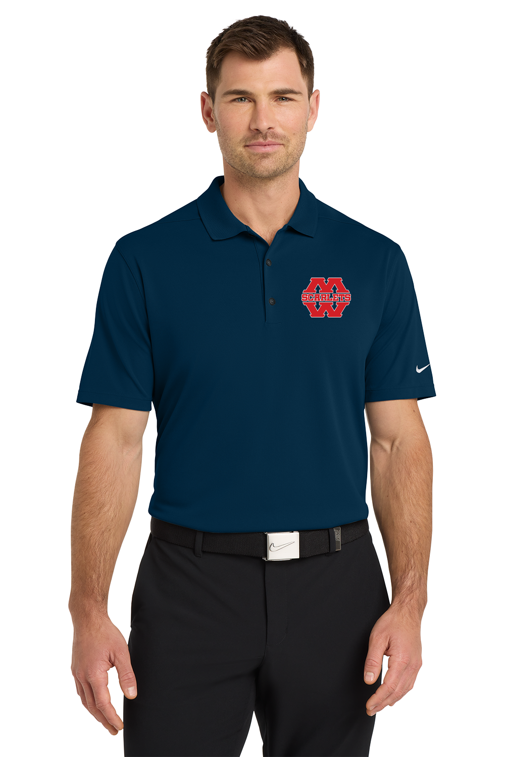 Mankato West Track - Navy Polo - Left Chest