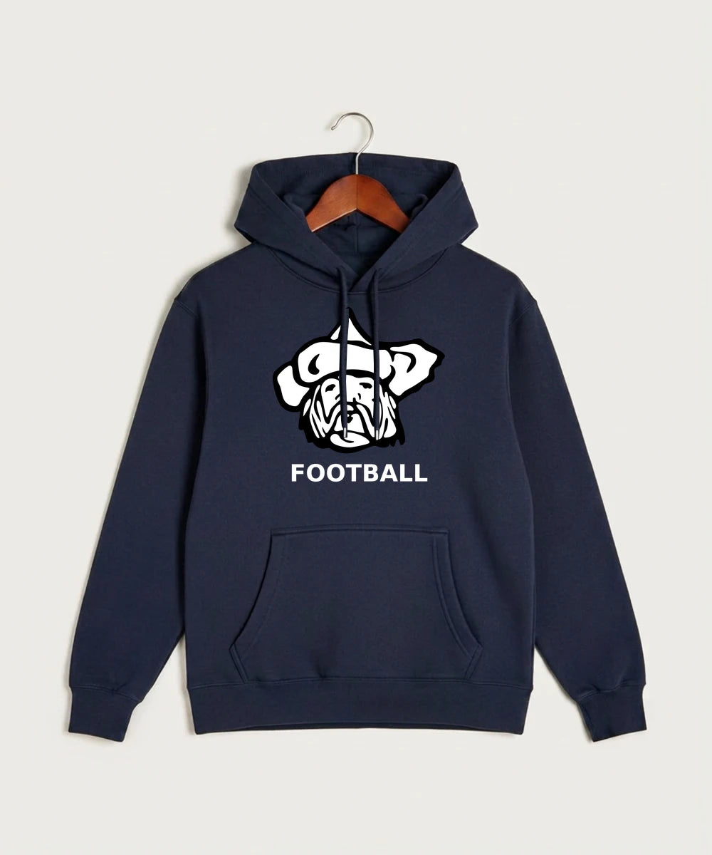 Polo HS Football general - Navy Hoodie Value - Full Front