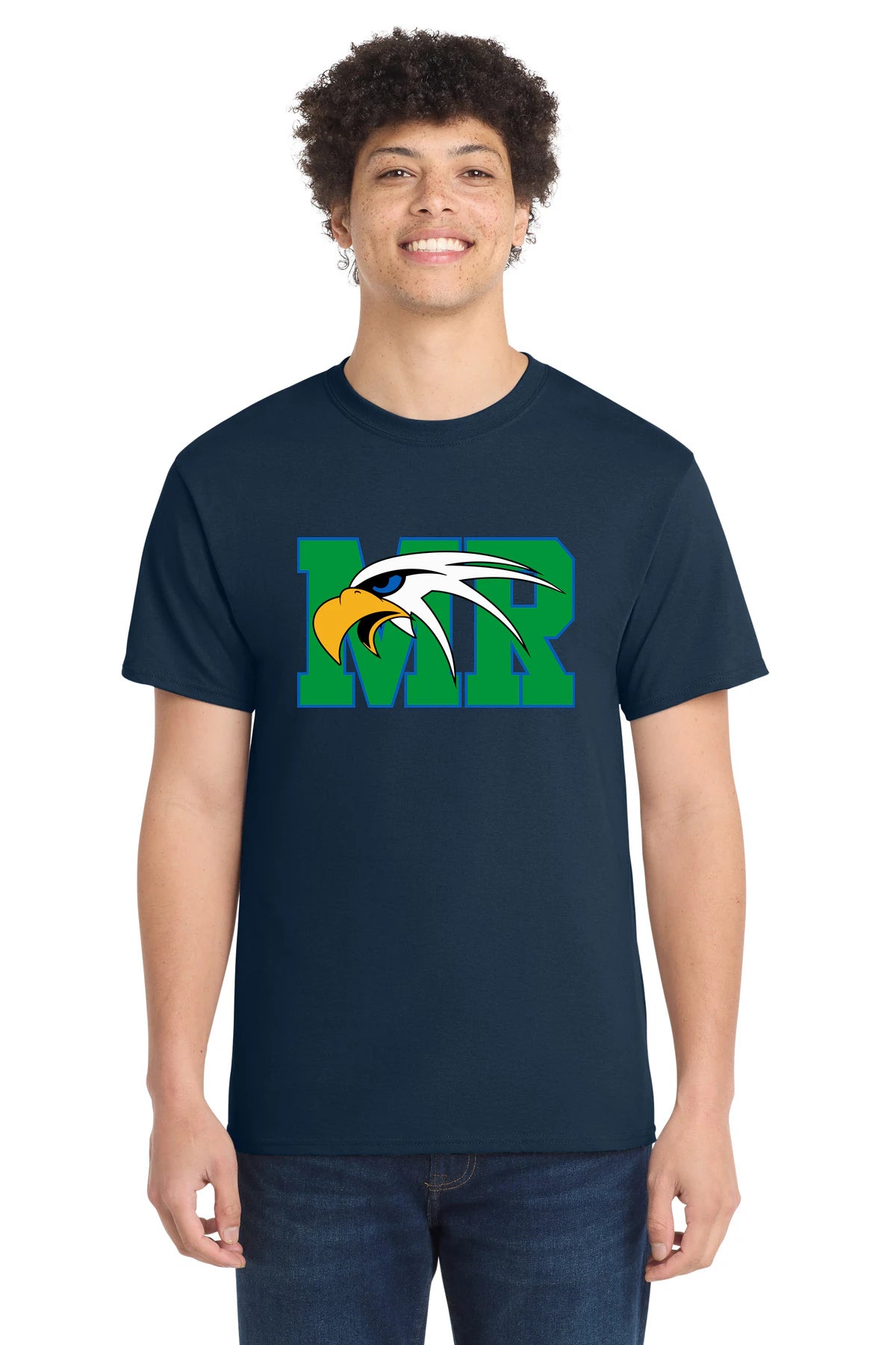 Maple River High School hockey_boys - Navy Port & Co Core Cotton Tee. PC54