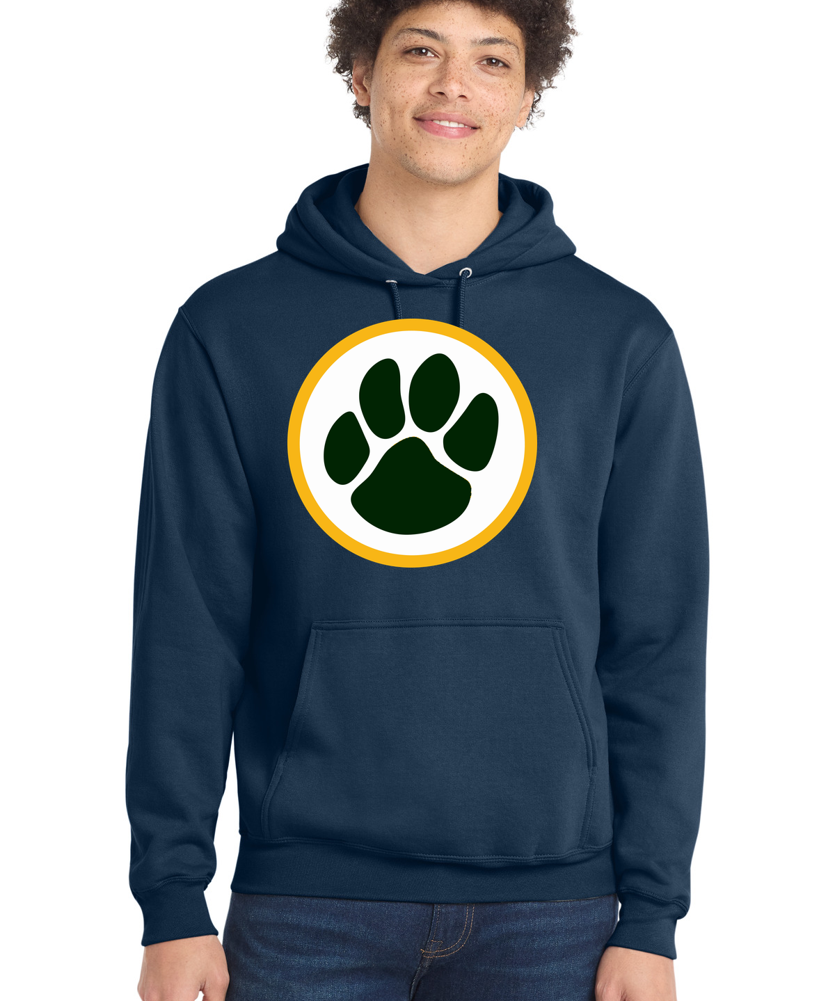 Ashwaubenon High School Football (Boys) - Navy Port & Co Core Fleece Pullover Hooded Sweatshirt. PC78H