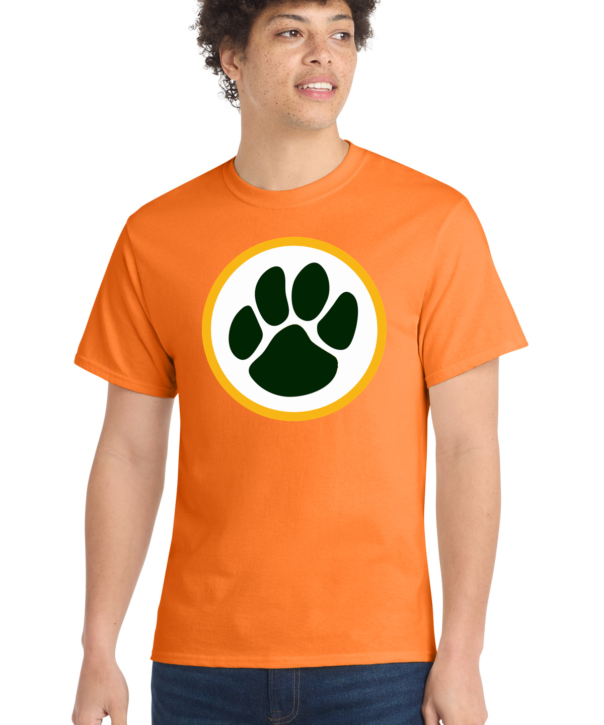 Ashwaubenon High School Football (Boys) - Neon Orange Port & Co Core Cotton Tee. PC54