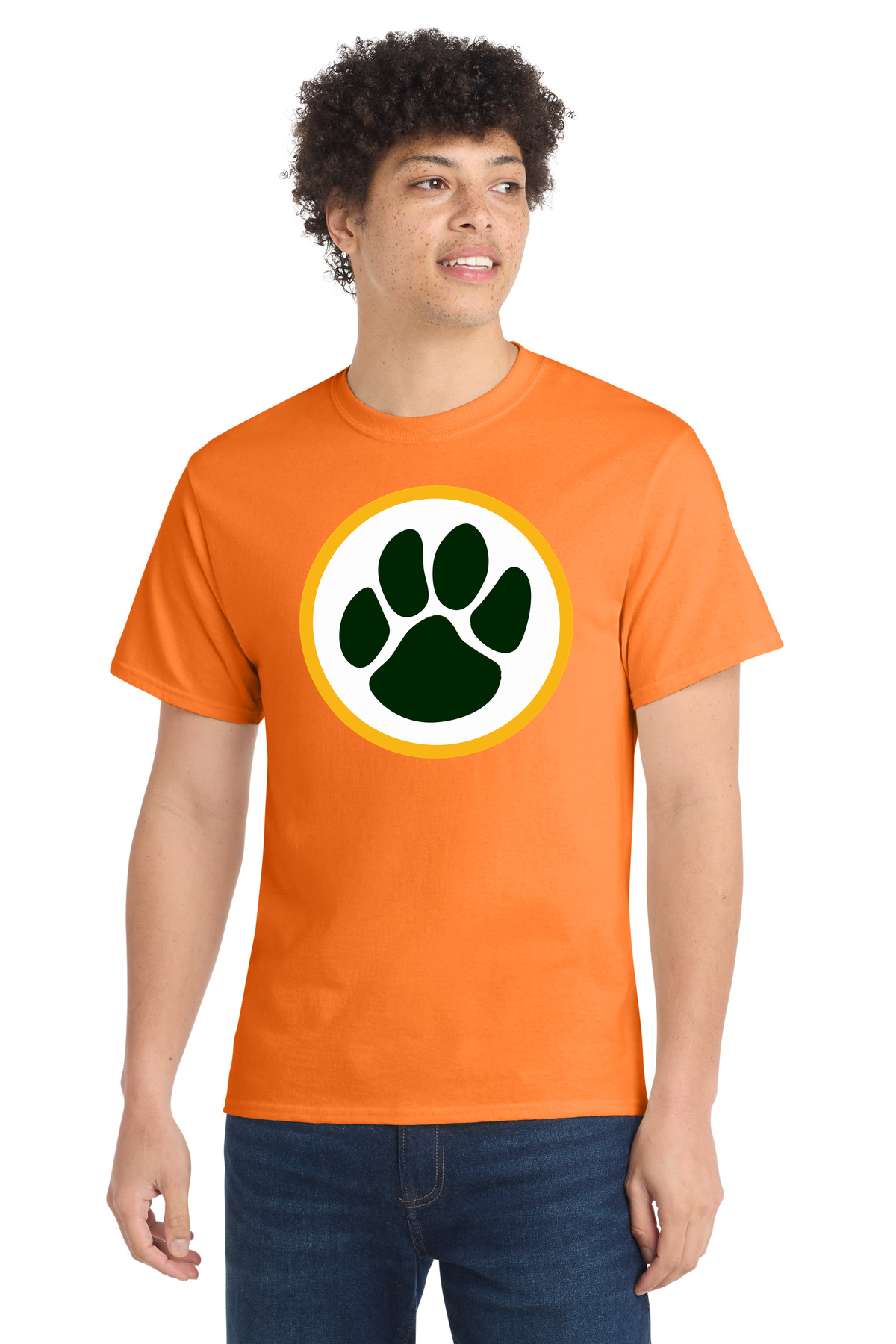 Ashwaubenon High School Football (Boys) - Neon Orange Port & Co Core Cotton Tee. PC54