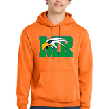 Maple River High School hockey_boys - Neon Orange Port & Co Core Fleece Pullover Hooded Sweatshirt. PC78H