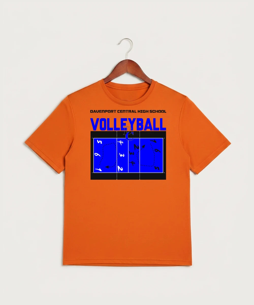 Davenport Central High School Volleyball (Girls) - Neon Orange Sport-Tek PosiCharge Competitor Tee. ST350