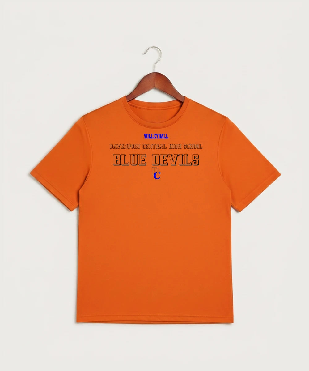 Davenport Central High School Volleyball (Girls) - Neon Orange Sport-Tek PosiCharge Competitor Tee. ST350