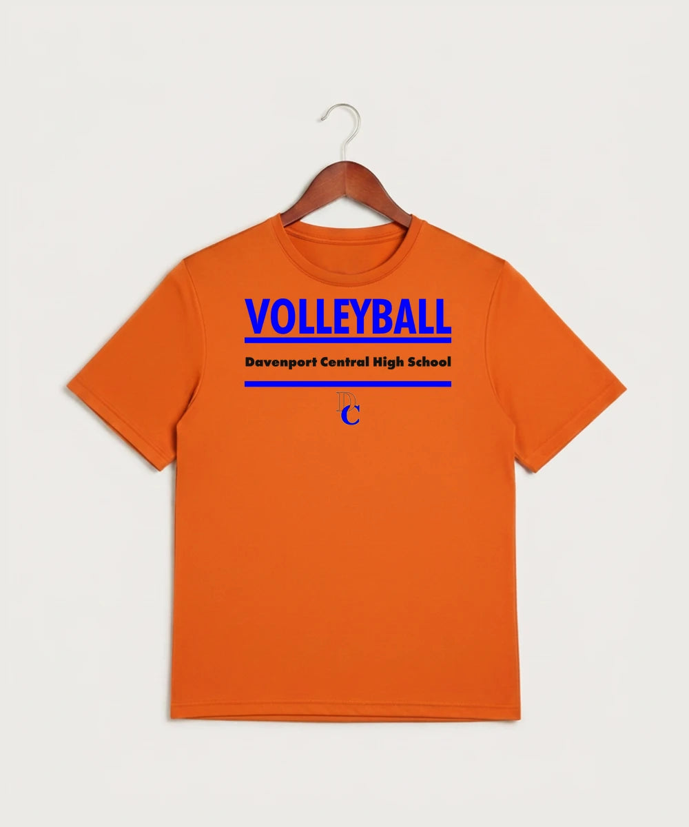 Davenport Central High School Volleyball (Girls) - Neon Orange Sport-Tek PosiCharge Competitor Tee. ST350