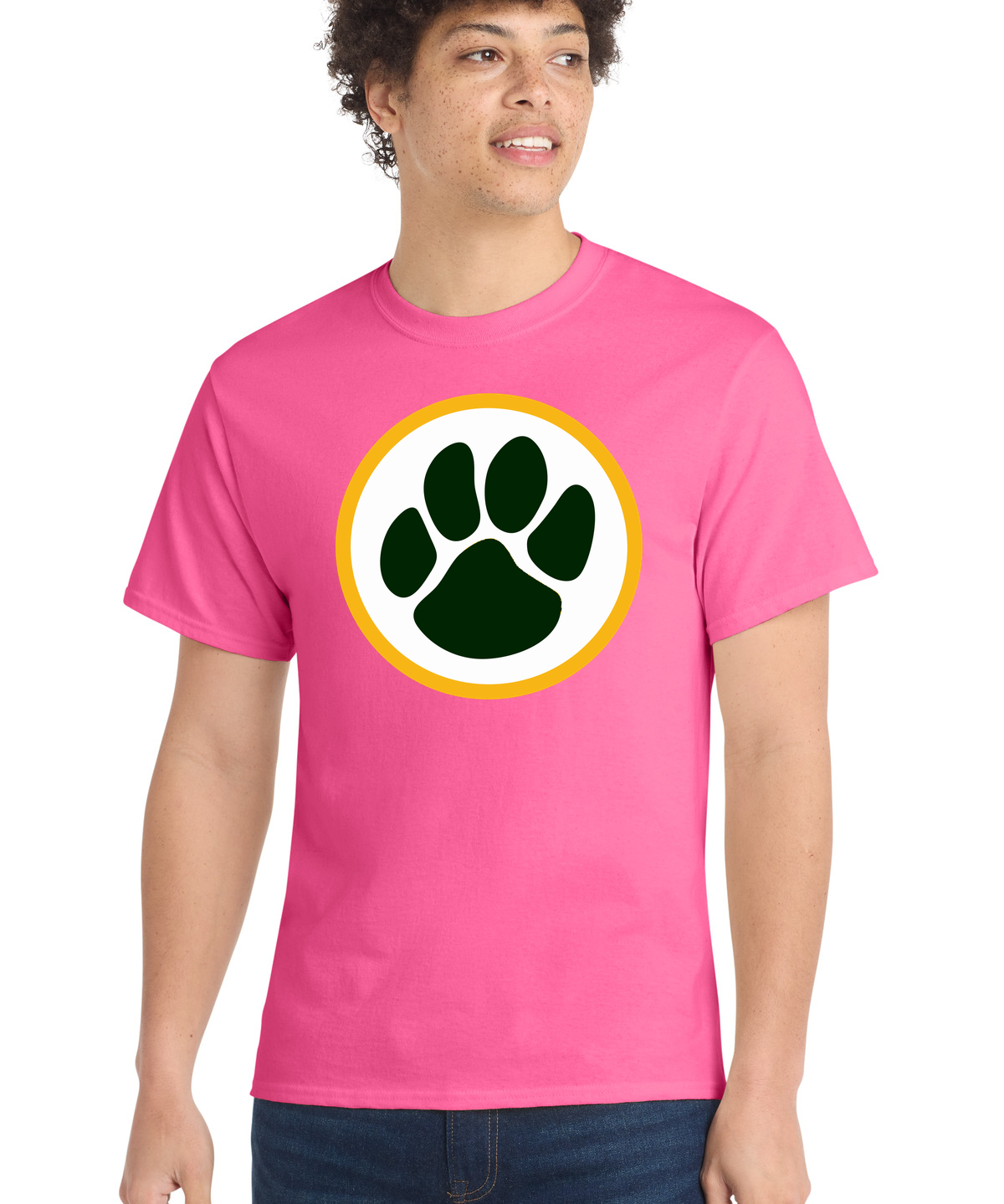 Ashwaubenon High School Football (Boys) - Neon Pink Port & Co Core Cotton Tee. PC54