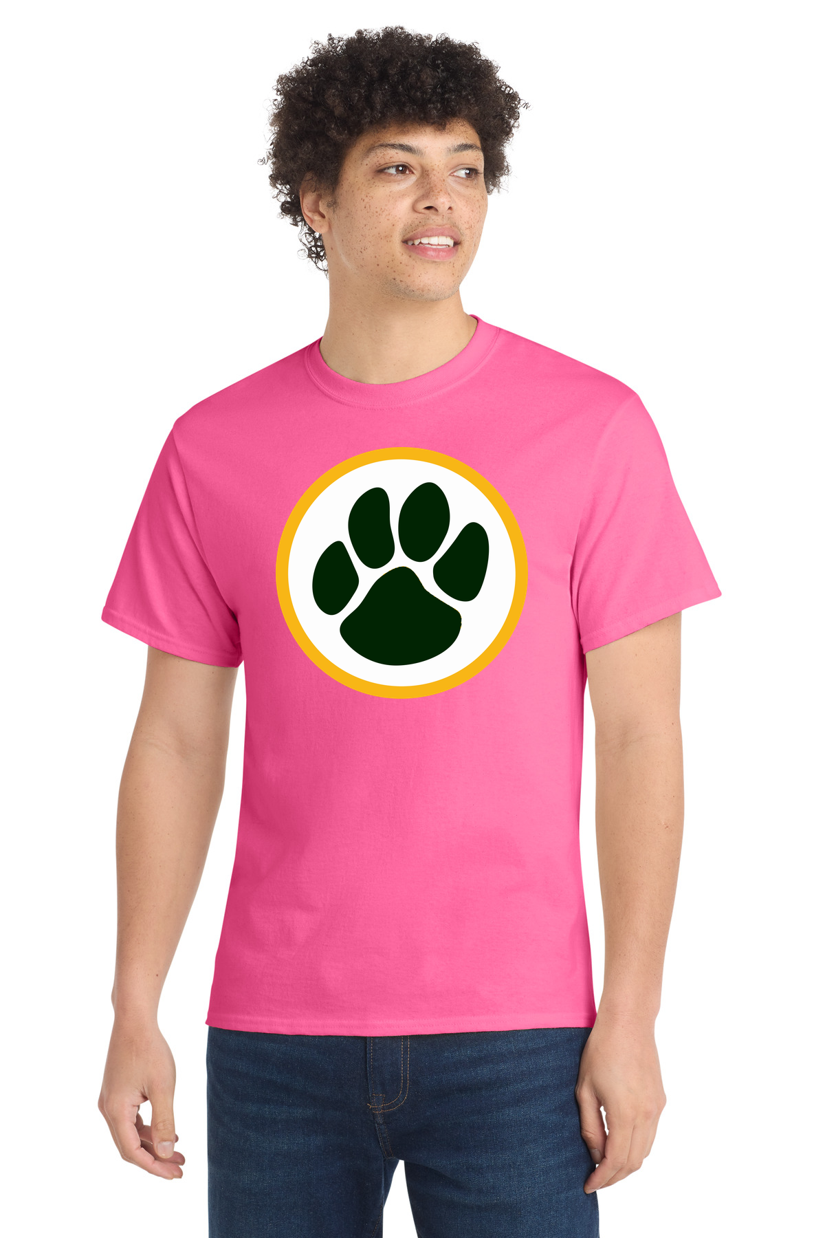 Ashwaubenon High School Football (Boys) - Neon Pink Port & Co Core Cotton Tee. PC54