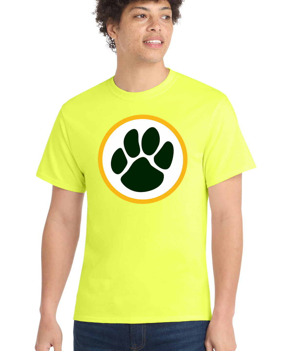 Ashwaubenon High School Football (Boys) - Neon Yellow Port & Co Core Cotton Tee. PC54