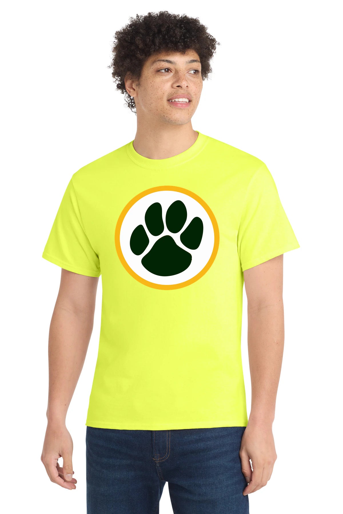 Ashwaubenon High School Football (Boys) - Neon Yellow Port & Co Core Cotton Tee. PC54