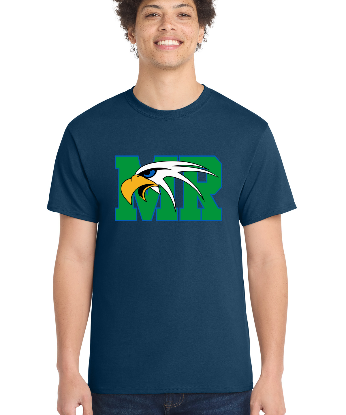 Maple River High School hockey_boys - Neptune Blue Port & Co Core Cotton Tee. PC54
