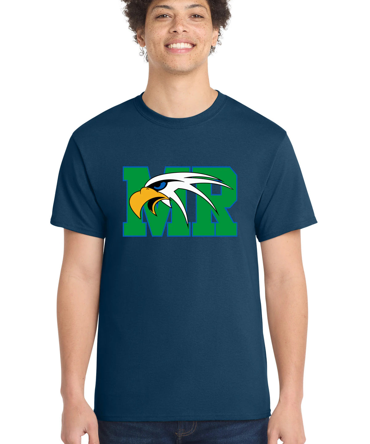Maple River High School hockey_boys - Neptune Blue Port & Co Core Cotton Tee. PC54