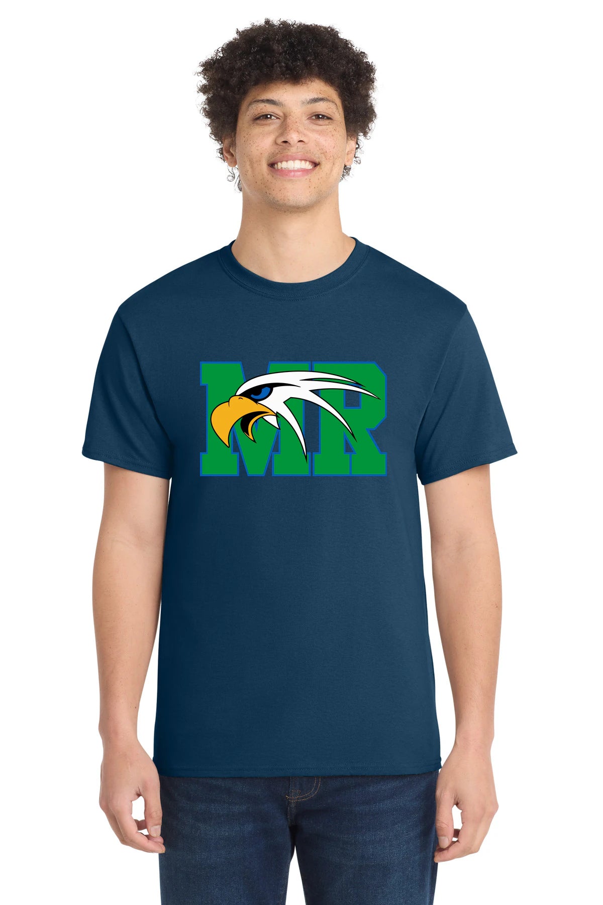 Maple River High School hockey_boys - Neptune Blue Port & Co Core Cotton Tee. PC54