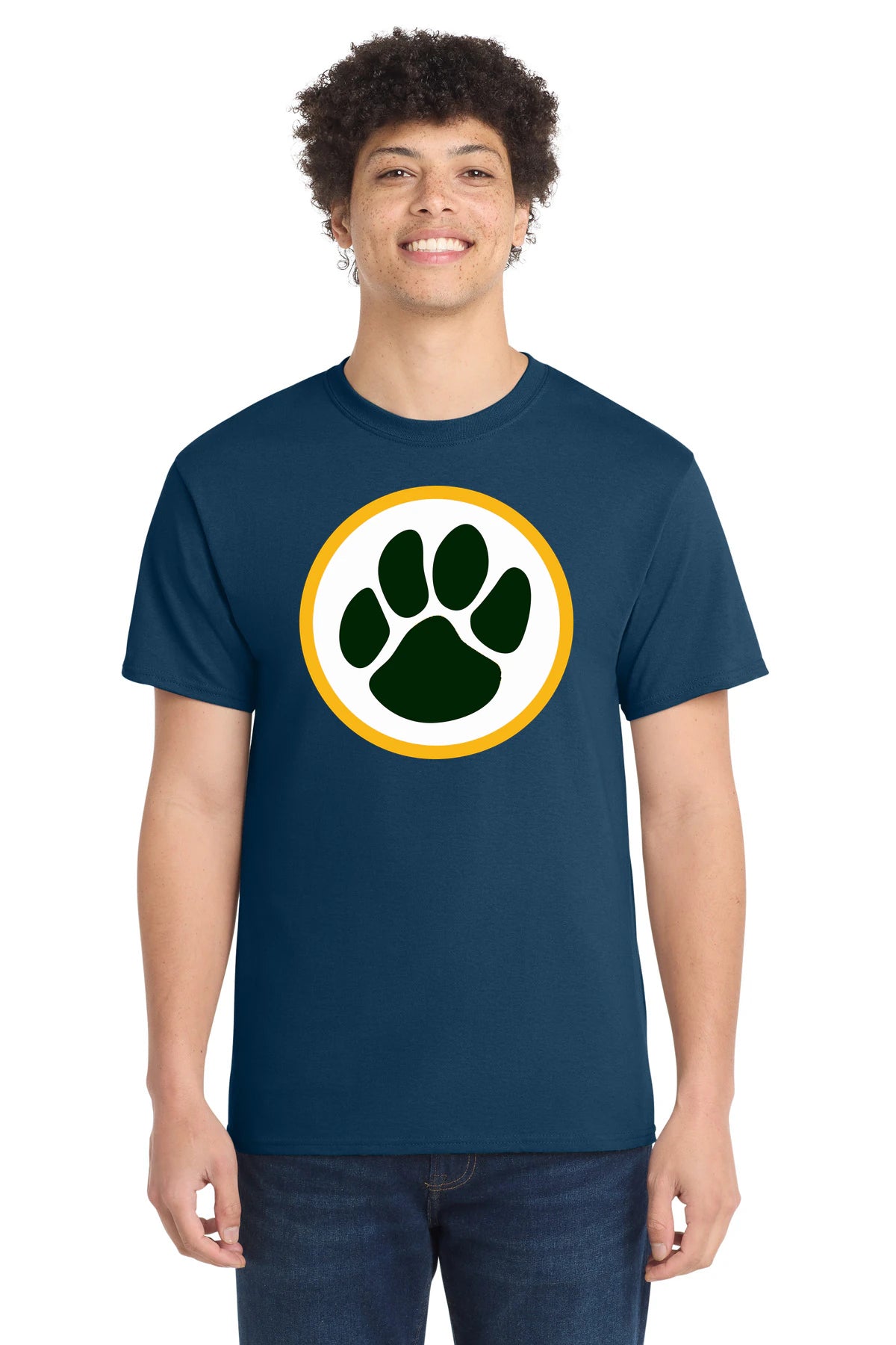 Ashwaubenon High School Football (Boys) - Neptune Blue Port & Co Core Cotton Tee. PC54
