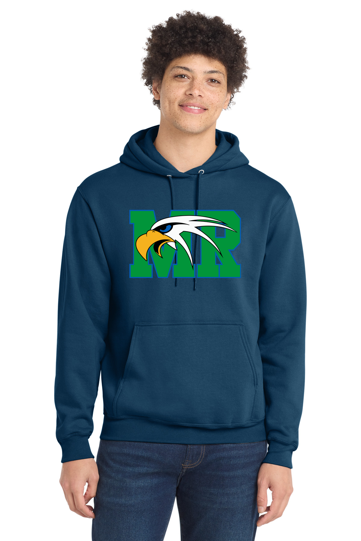 Maple River High School hockey_boys - Neptune Blue Port & Co Core Fleece Pullover Hooded Sweatshirt. PC78H