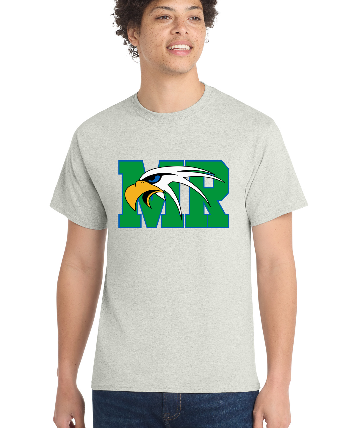 Maple River High School hockey_boys - Oatmeal Heather Port & Co Core Cotton Tee. PC54
