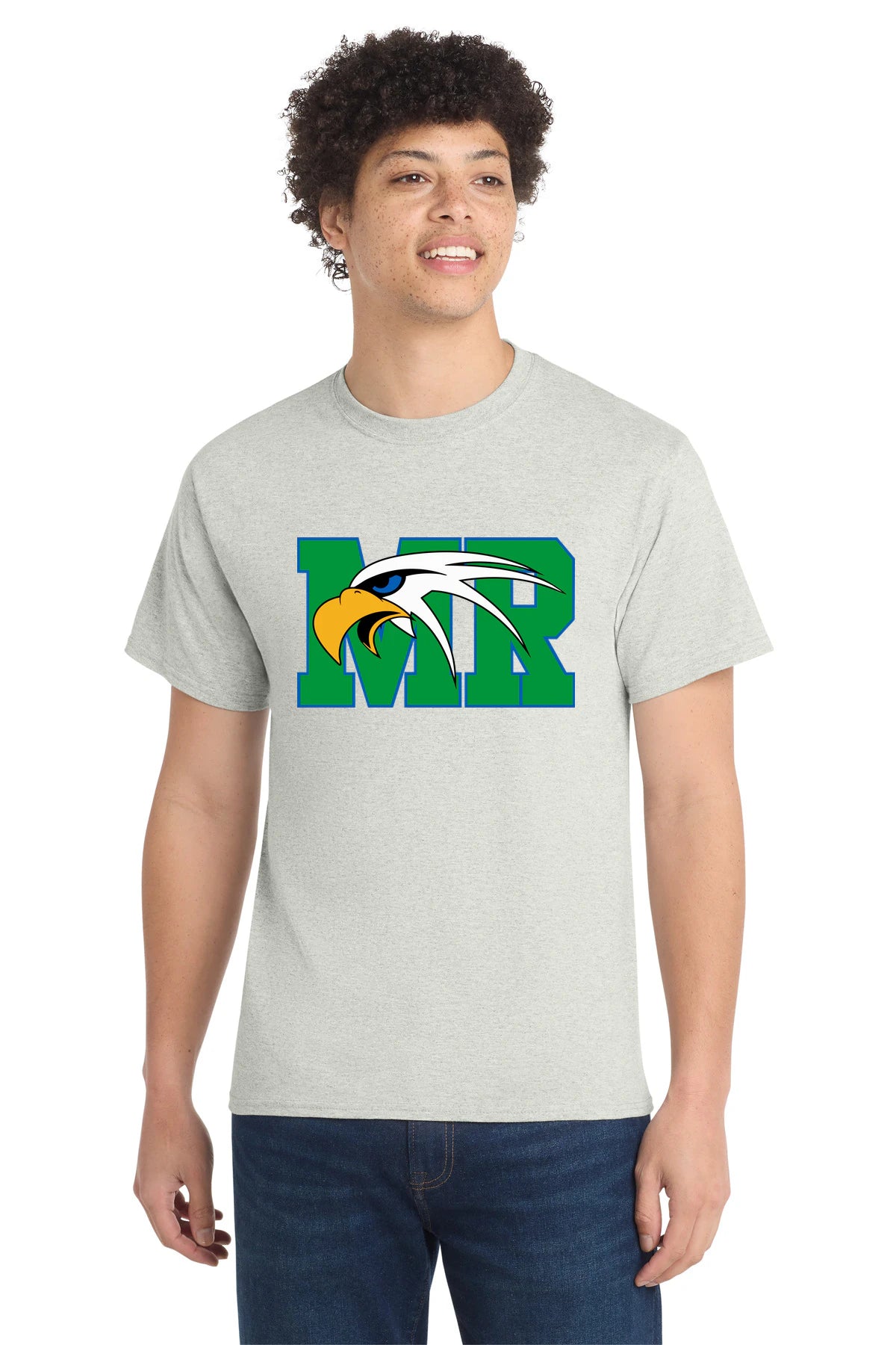Maple River High School hockey_boys - Oatmeal Heather Port & Co Core Cotton Tee. PC54