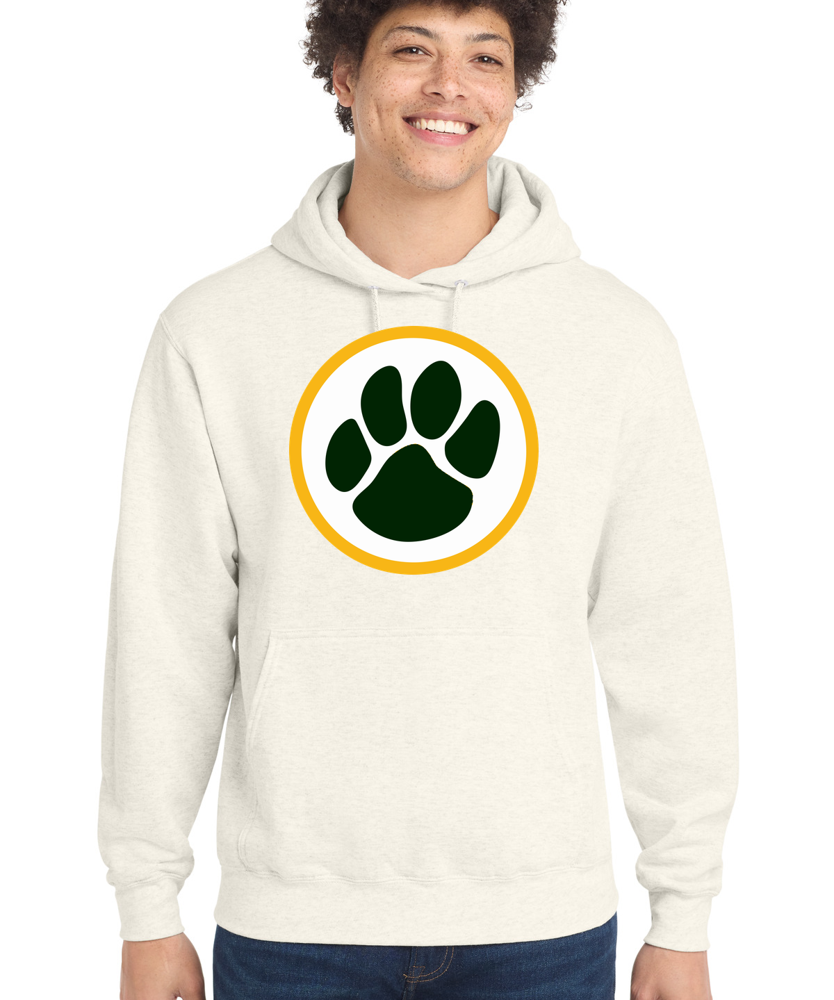 Ashwaubenon High School Football (Boys) - Oatmeal Heather Port & Co Core Fleece Pullover Hooded Sweatshirt. PC78H