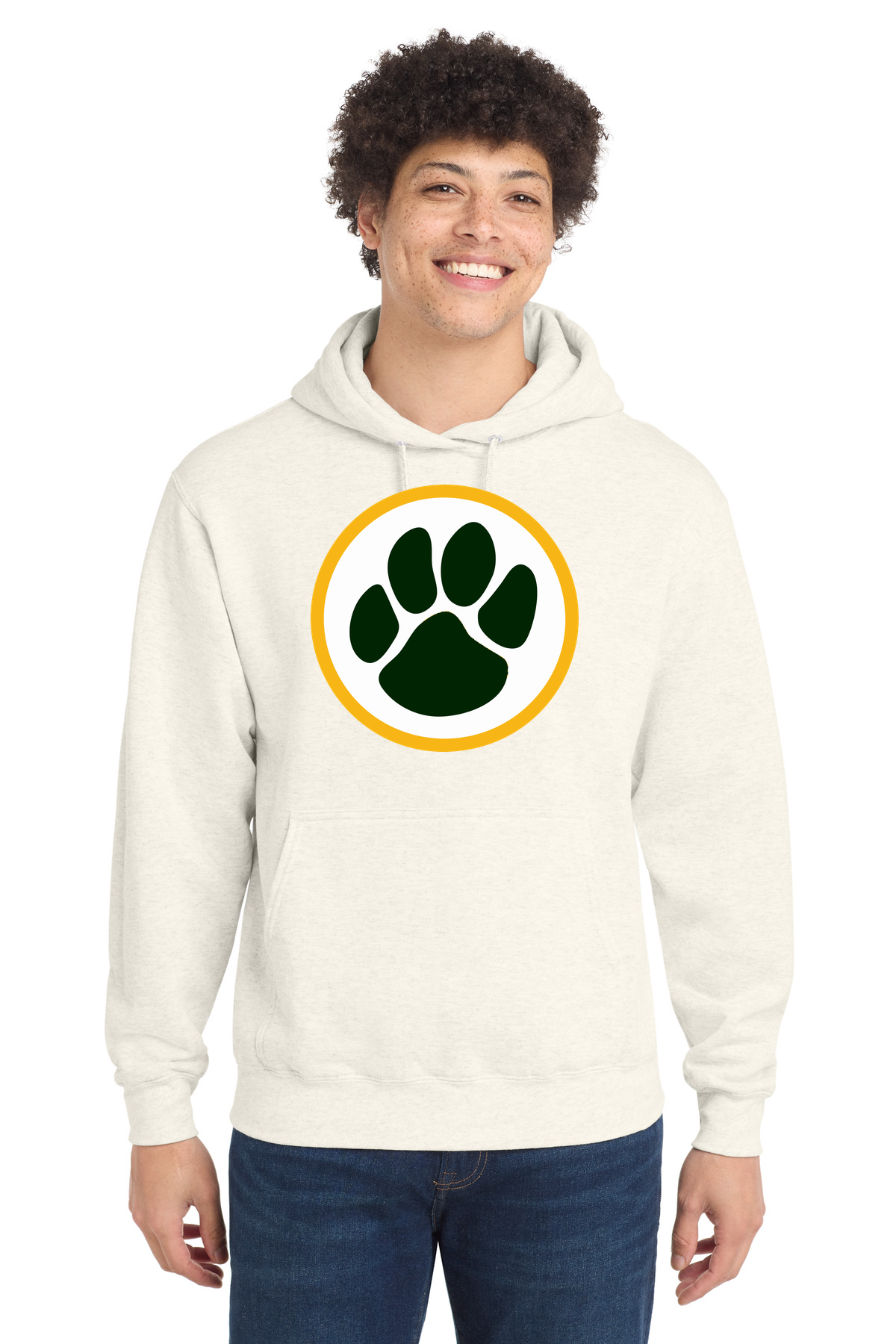 Ashwaubenon High School Football (Boys) - Oatmeal Heather Port & Co Core Fleece Pullover Hooded Sweatshirt. PC78H