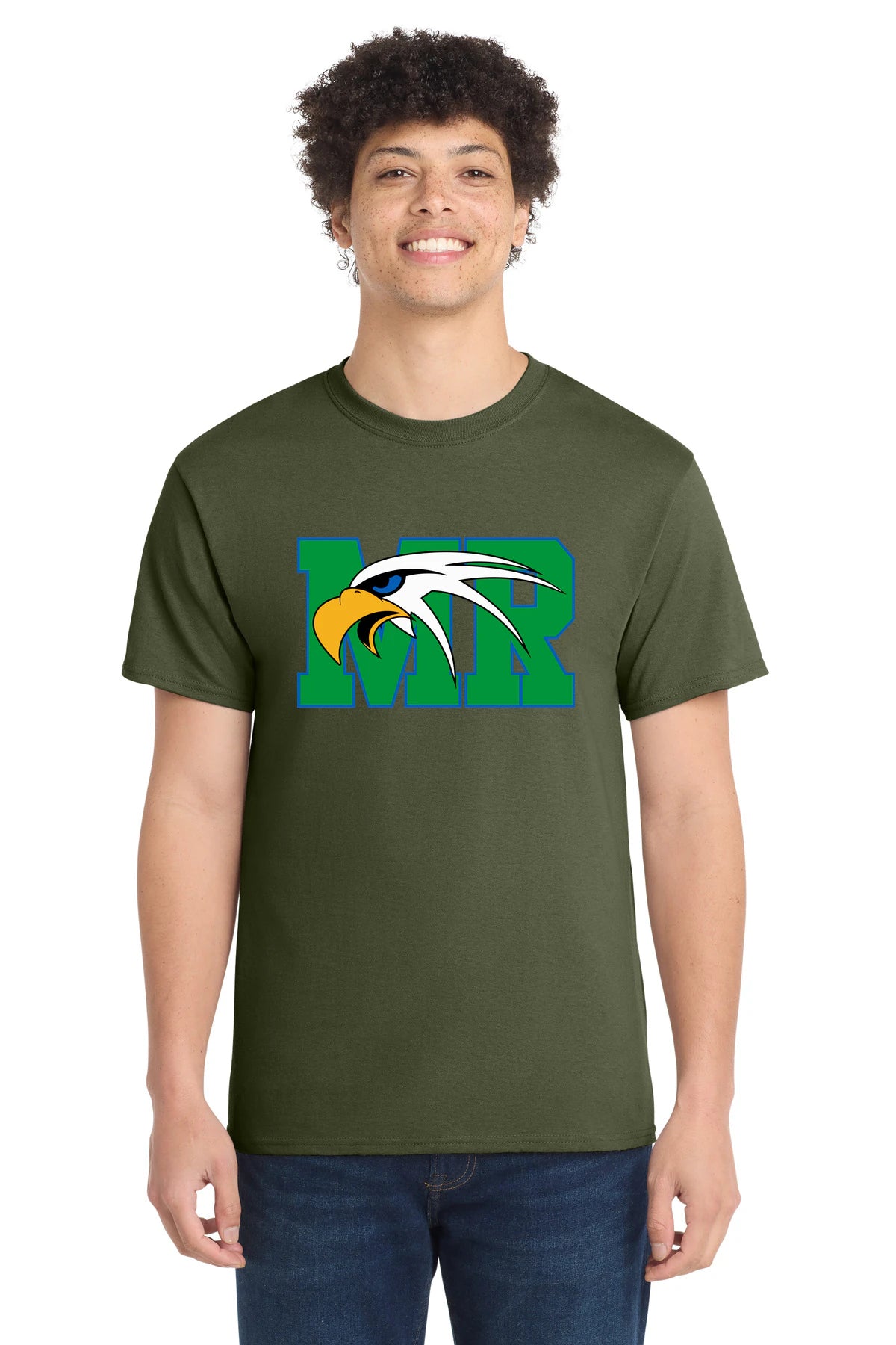 Maple River High School hockey_boys - Olive Drab Green Port & Co Core Cotton Tee. PC54