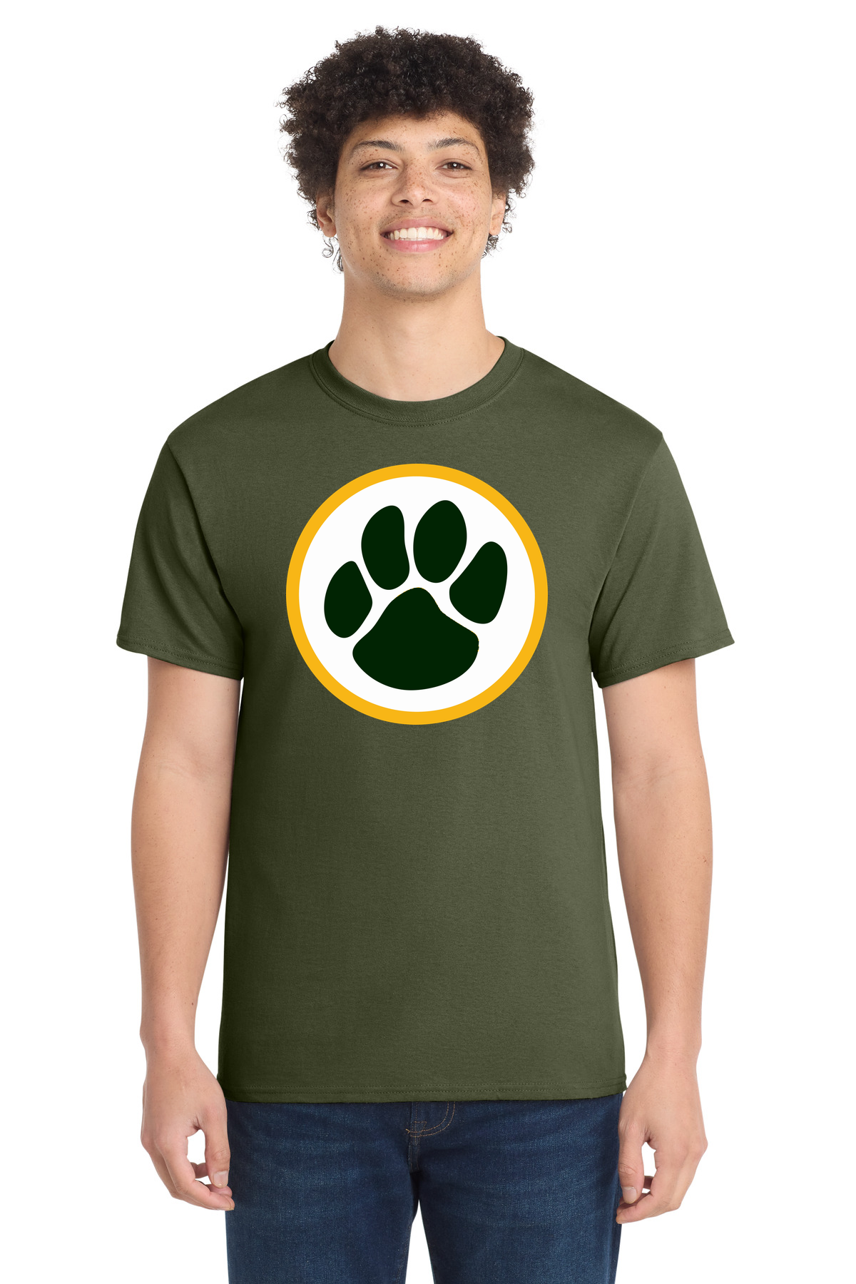 Ashwaubenon High School Football (Boys) - Olive Drab Green Port & Co Core Cotton Tee. PC54