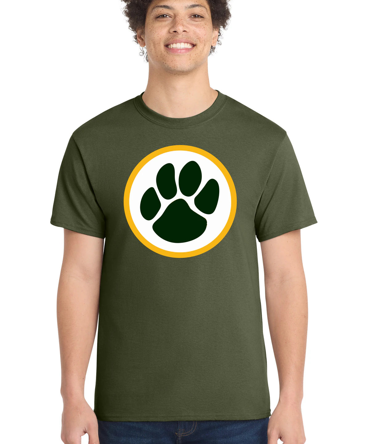 Ashwaubenon High School Football (Boys) - Olive Drab Green Port & Co Core Cotton Tee. PC54